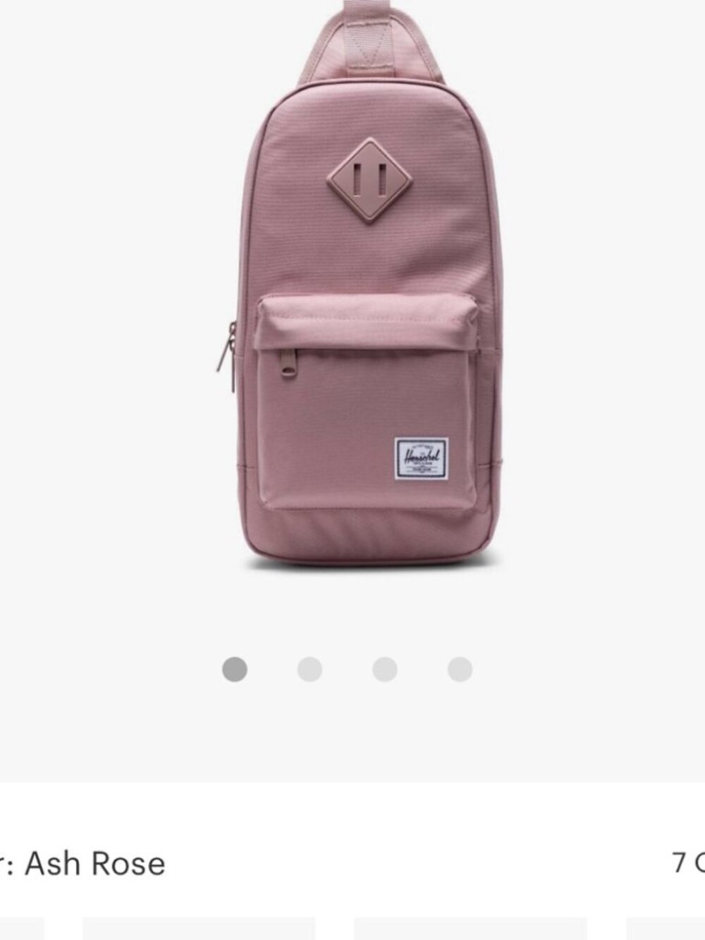 NWOT Herschel Heritage shoulder bag ash rose/pink